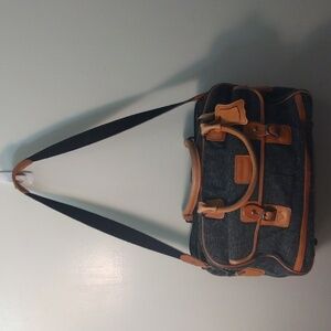 Gray Tweed/Leather Cambridge Travel/Weekender Bag